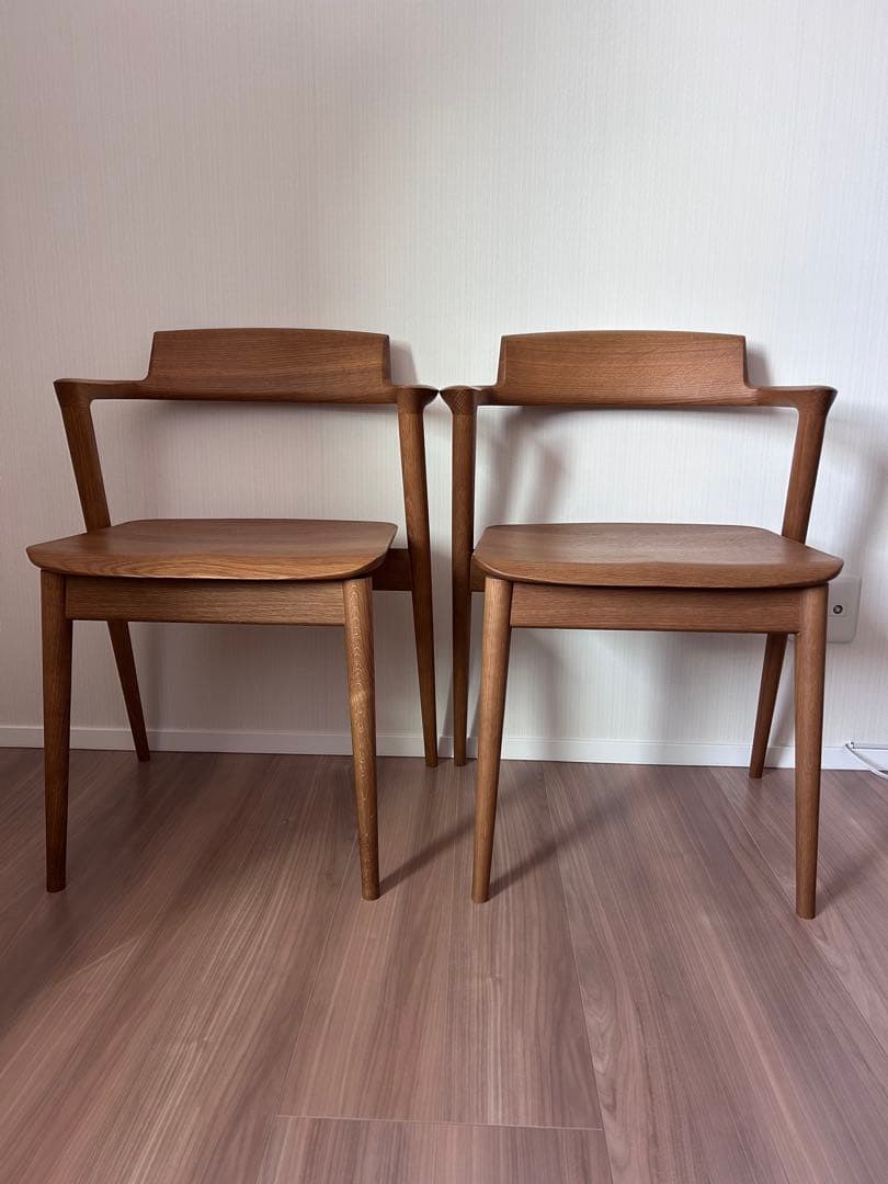 はな＊　飛騨産業 SEOTO セミアームチェア 2脚目有 N5 板座①