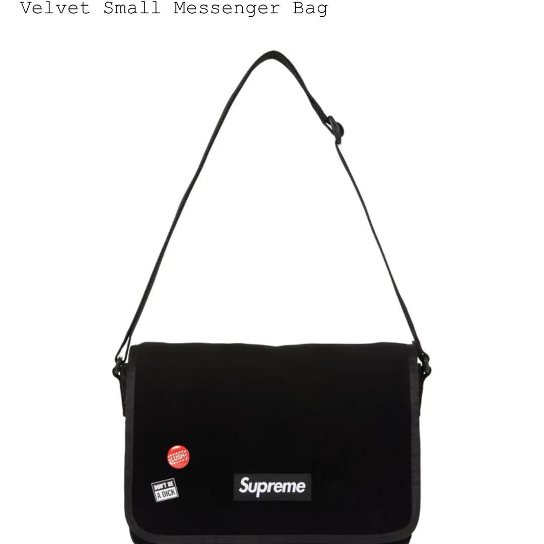 Supreme Velvet Small Messenger Bag ブラック