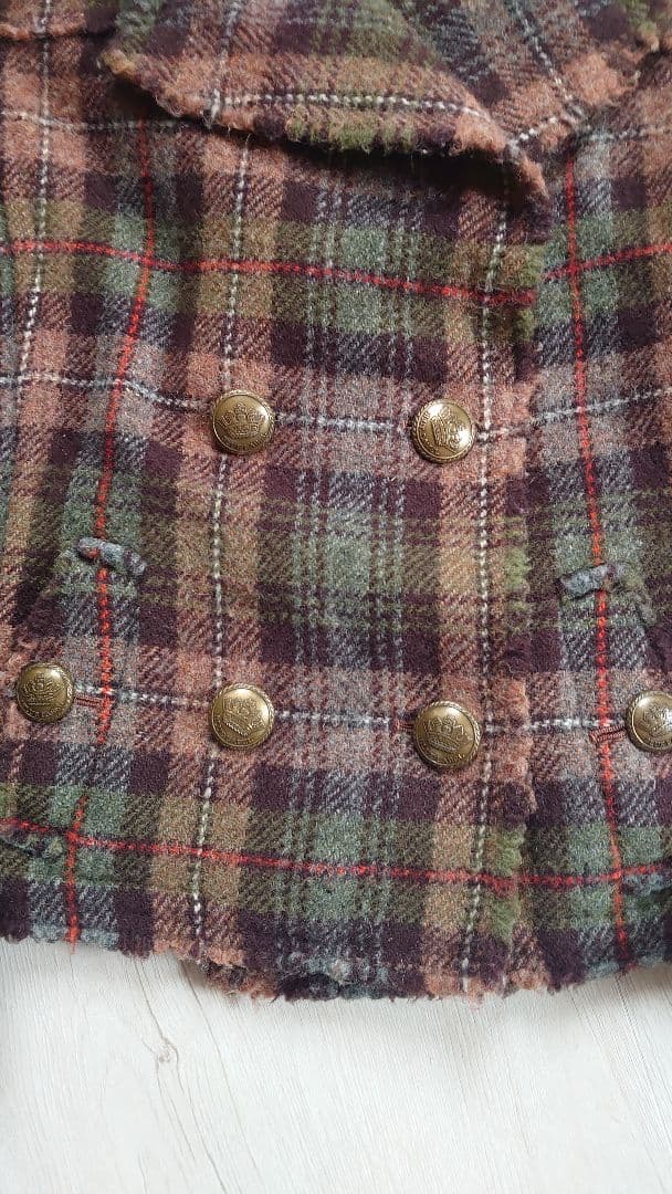 BURBERRYブルーレーベル　チェック柄ミリタリージャケット