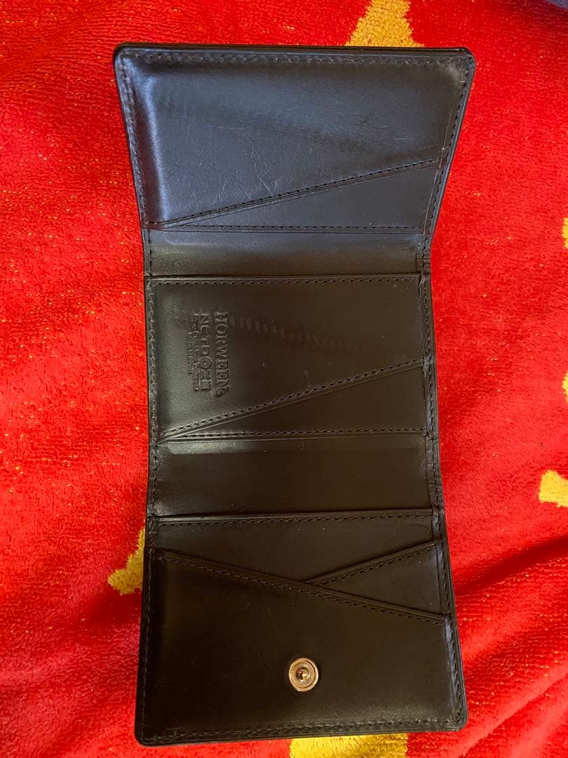 二宮五郎商店・クロムエクセル・三つ折り財布・オリーブ・USED