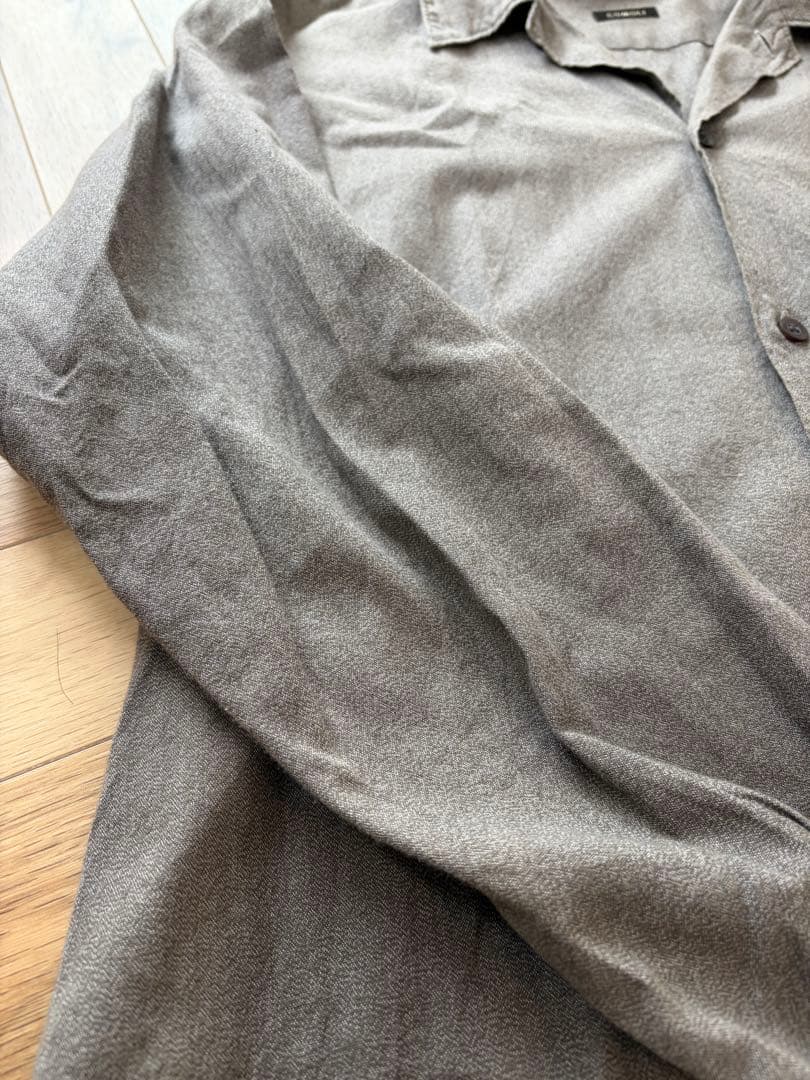 美品　22ss COMOLI コモリ　ヨリ杢オープンカラーシャツ　グレー　2