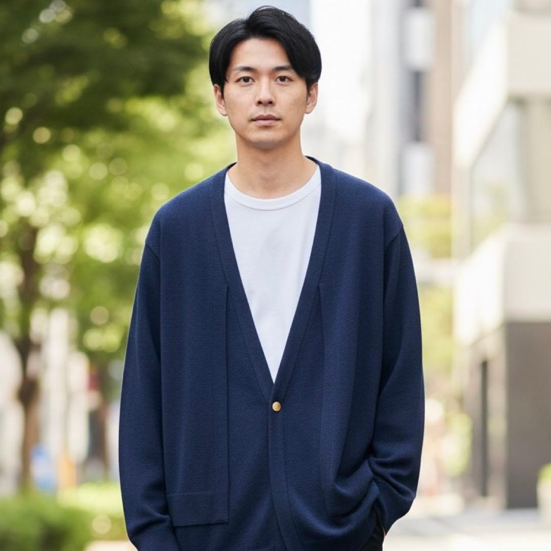 クルニ　cullni レイヤードカーディガン　アシンメトリー　21-AW-043