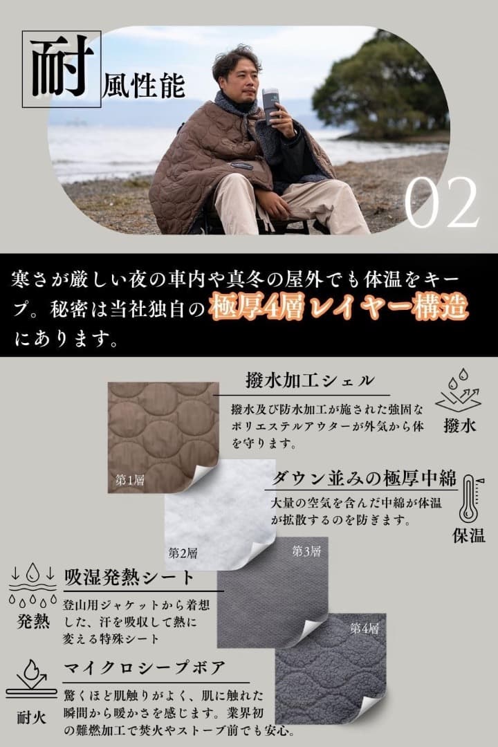 Chill Camping チルキャンピング ブランケット リバーシブル 難燃