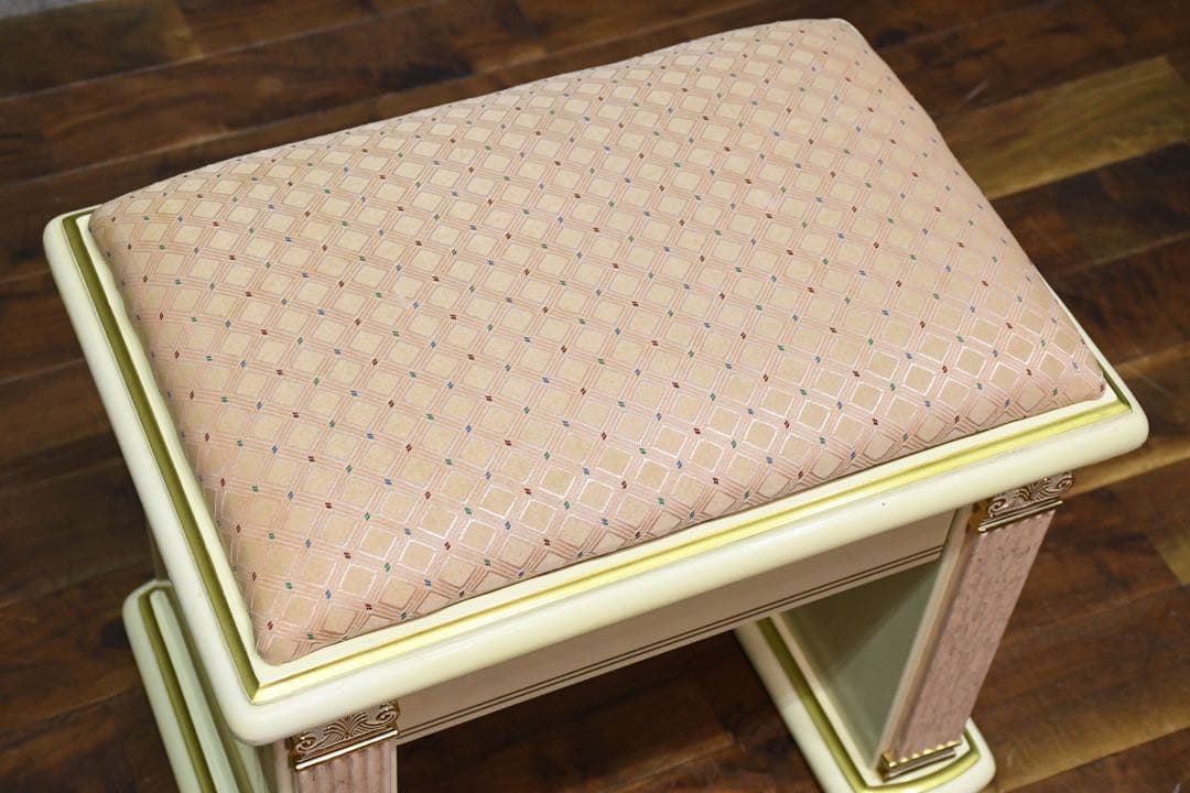 DGC71 イタリア製 スツール 姫系インテリア 腰掛け 椅子 玄関スツール