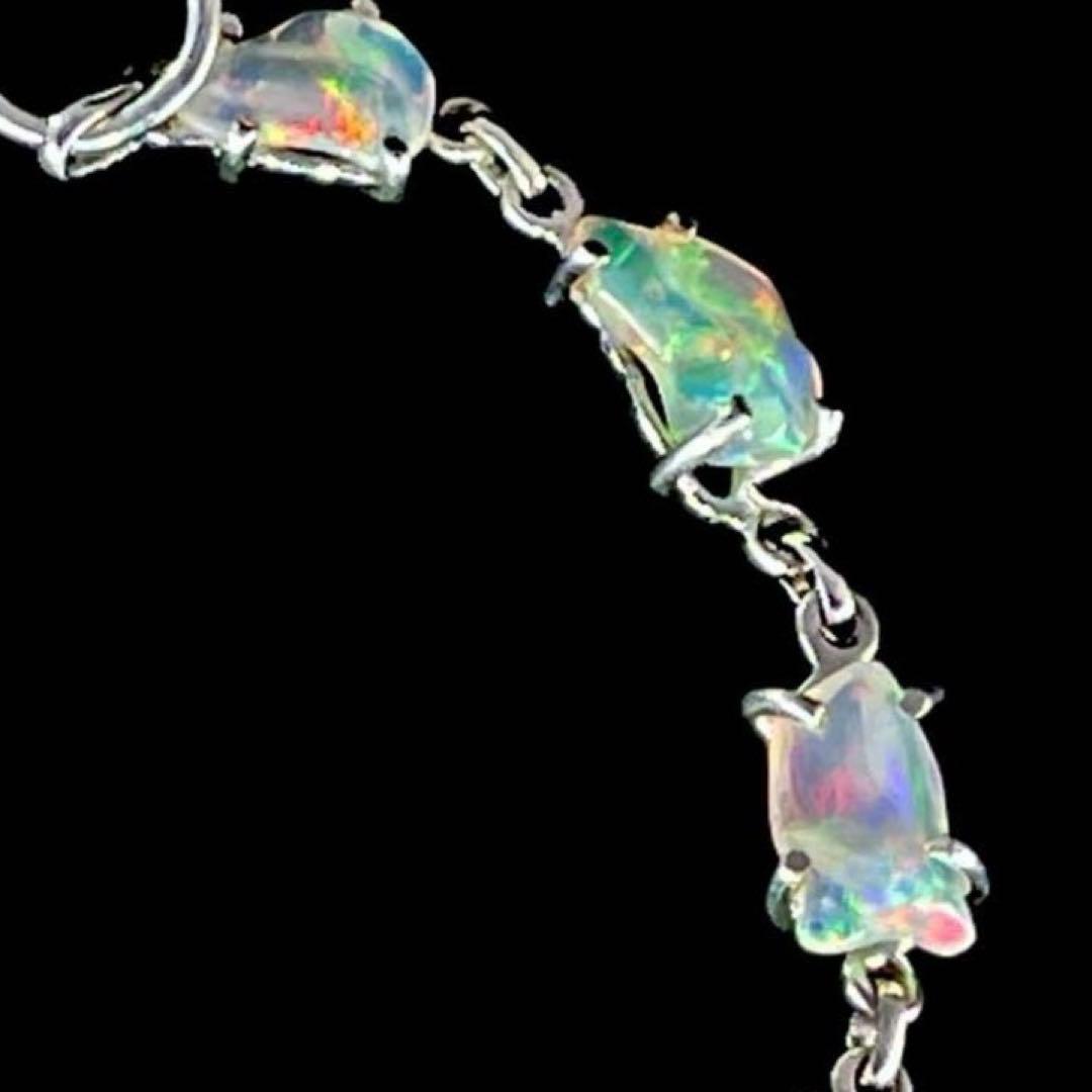 エチオピアンオパール8粒／シルバー925 ブレスレット
