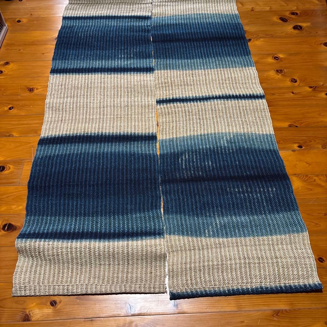 琉球藍染のれん　麻　鯉柄