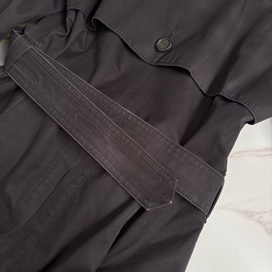 人気◆バーバリーブルーレーベル ライナー ベルト付 トレンチコート 黒 L