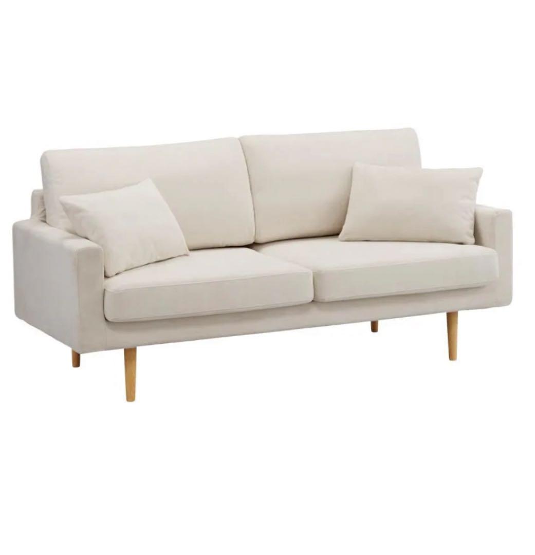 【美品】dinos ディノス アイボリー 2人掛けソファ