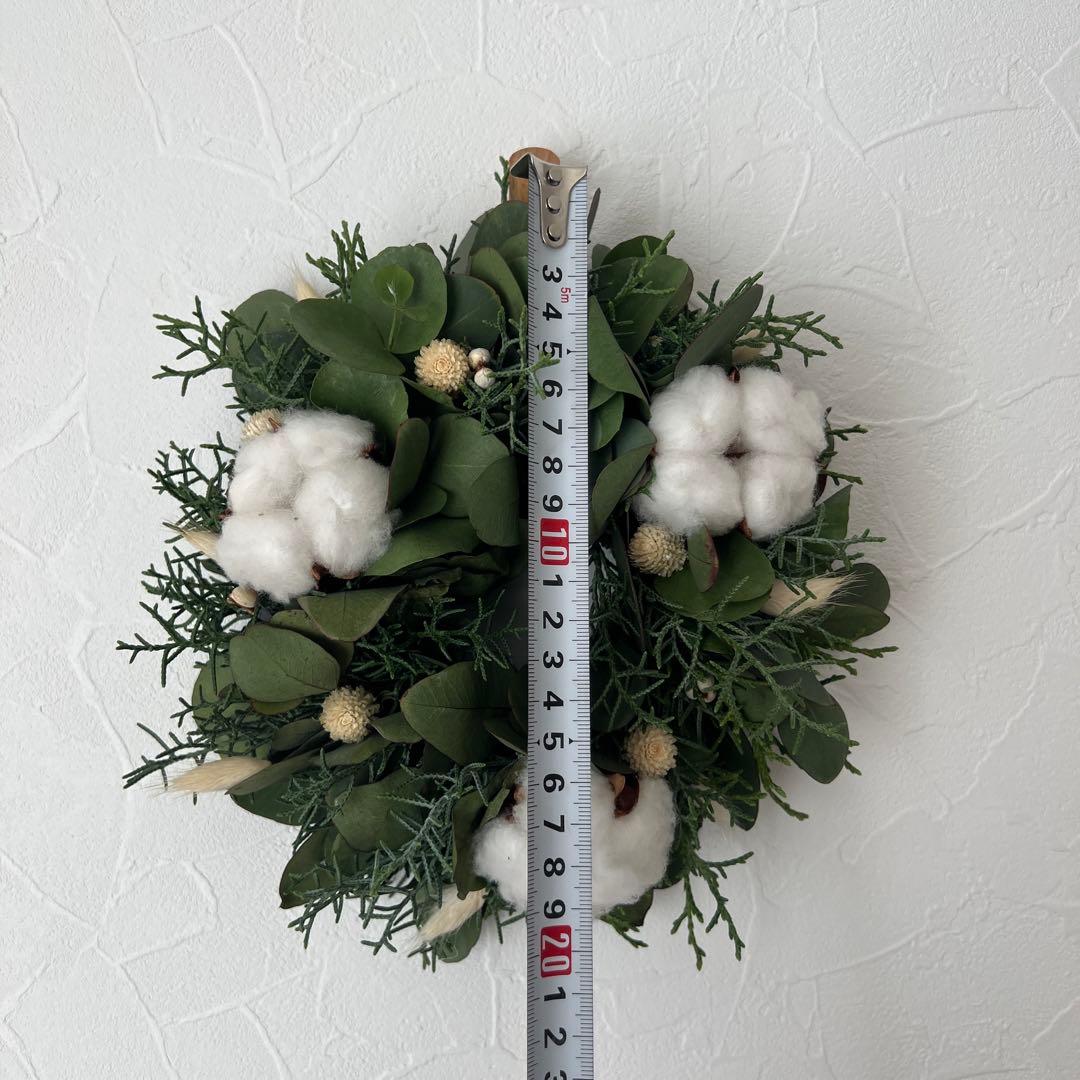 ポポラスとコットンのナチュラルリース ***ラッピング無料 冬 プレゼント