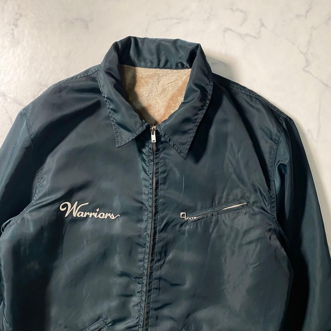 【美品】フラットヘッド　ナイロンジャケット　刺繍　ボア　大きいサイズ　ブルゾン