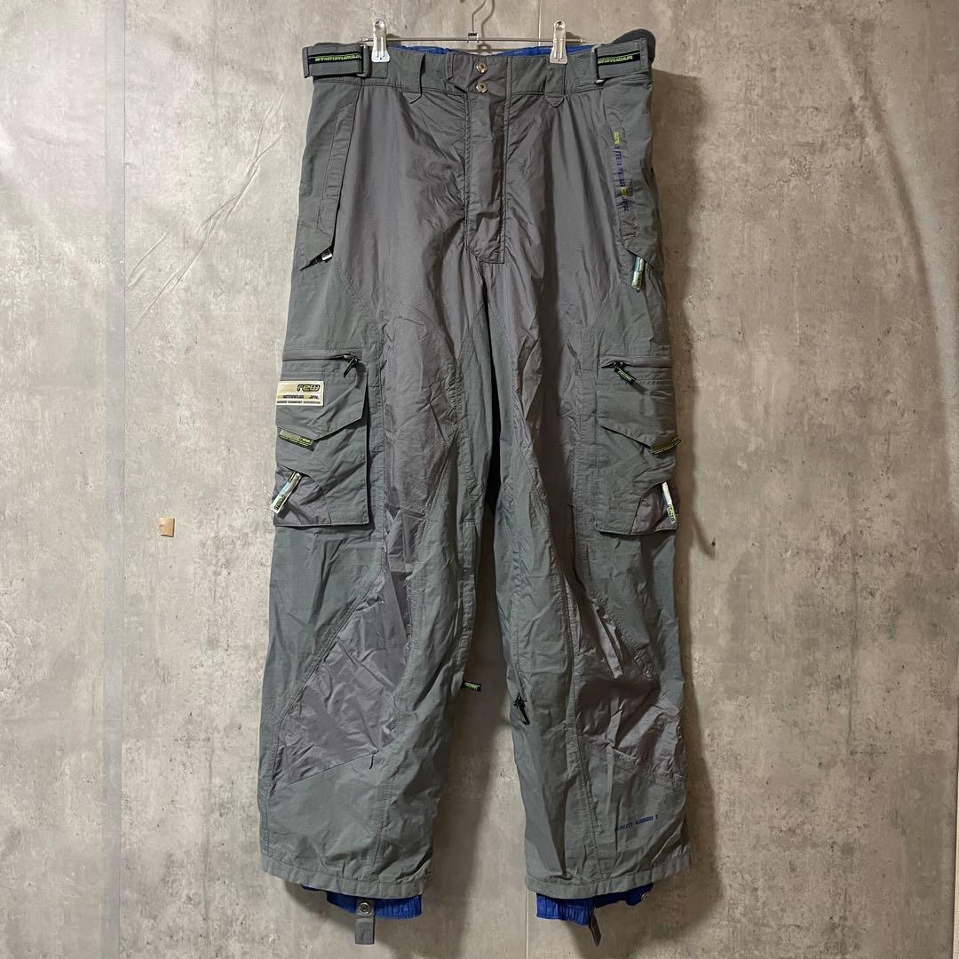 rewスキーウェアスノーボードジャケットパーカーパンツ上下セットアップ灰色グレー