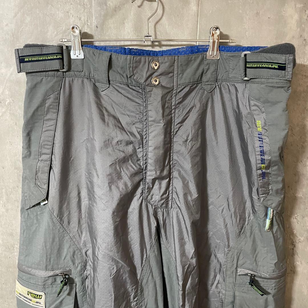 rewスキーウェアスノーボードジャケットパーカーパンツ上下セットアップ灰色グレー