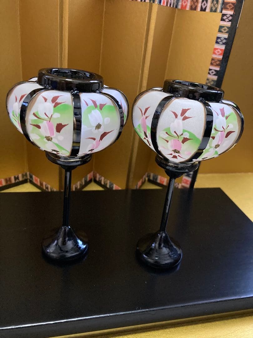 【雛人形 6点セット】雪洞　金屏風　台座　ひな祭り　木目込人形　伝統工芸