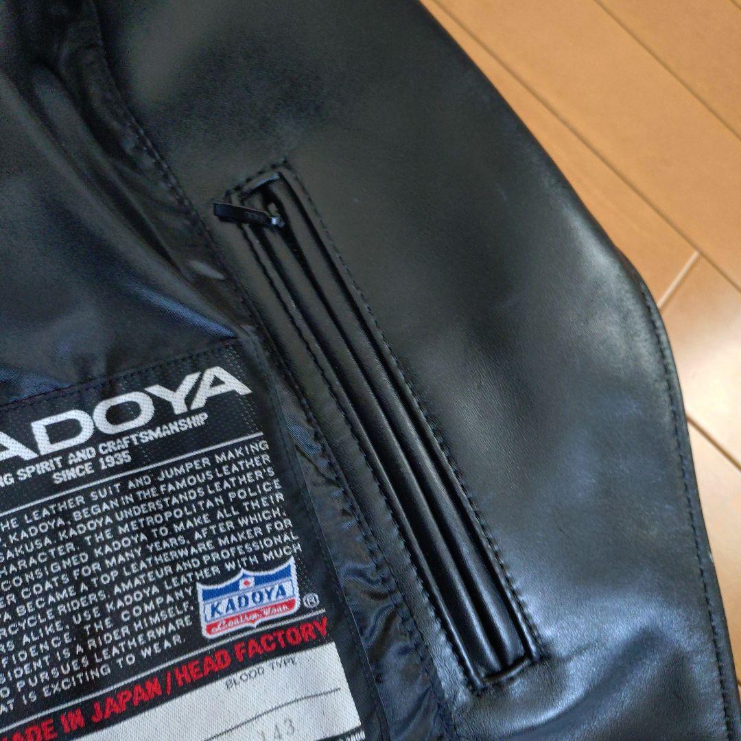 KADOYA ダブルライダースジャケット S 黒