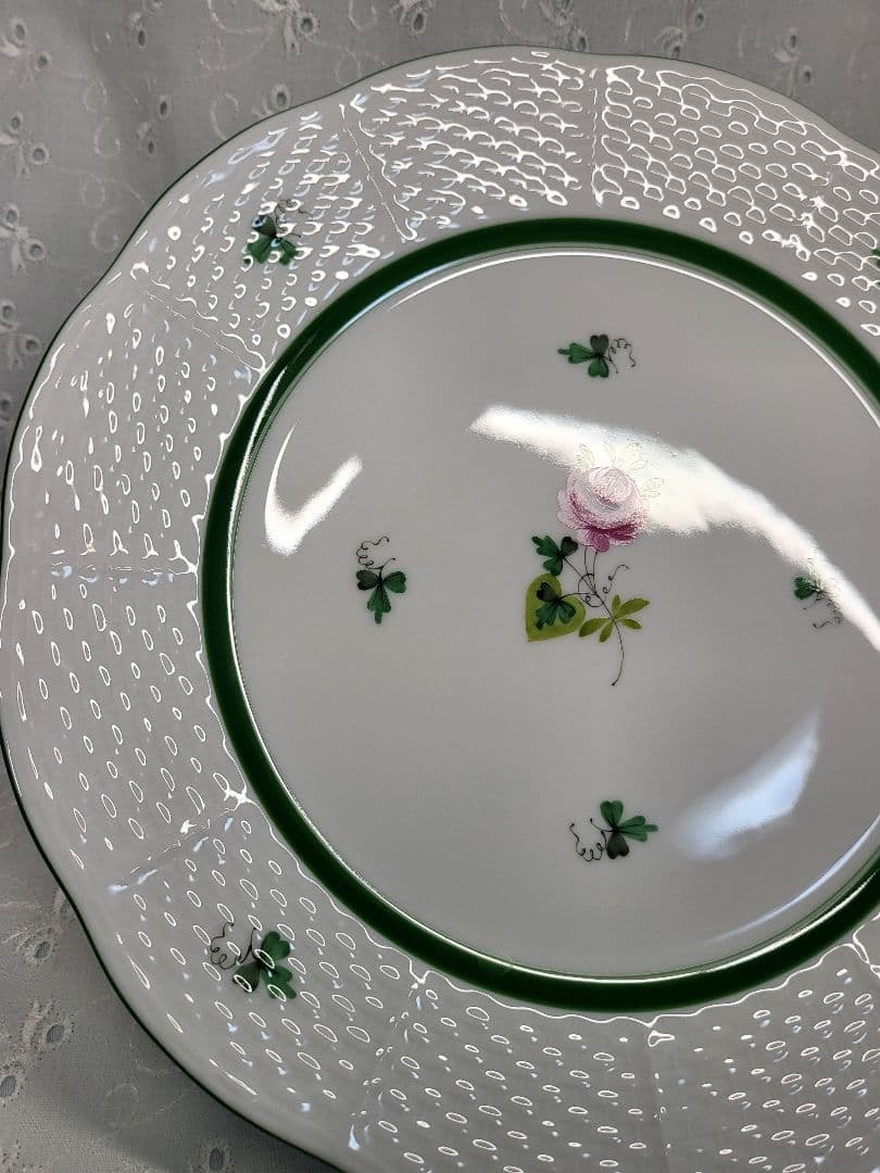未使用近✨ヘレンド ウィーンの薔薇 プレート 中皿 ピンク ローズ 23cm①