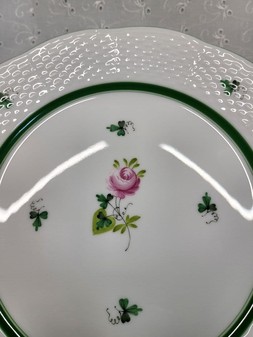 未使用近✨ヘレンド ウィーンの薔薇 プレート 中皿 ピンク ローズ 23cm①