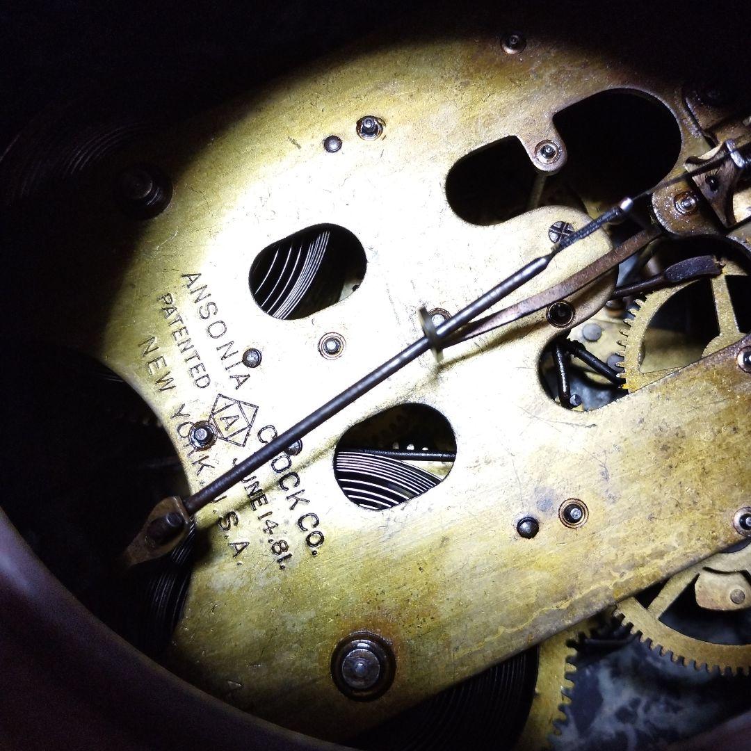 アンソニア置時計　USA製　大理石　アンティーク