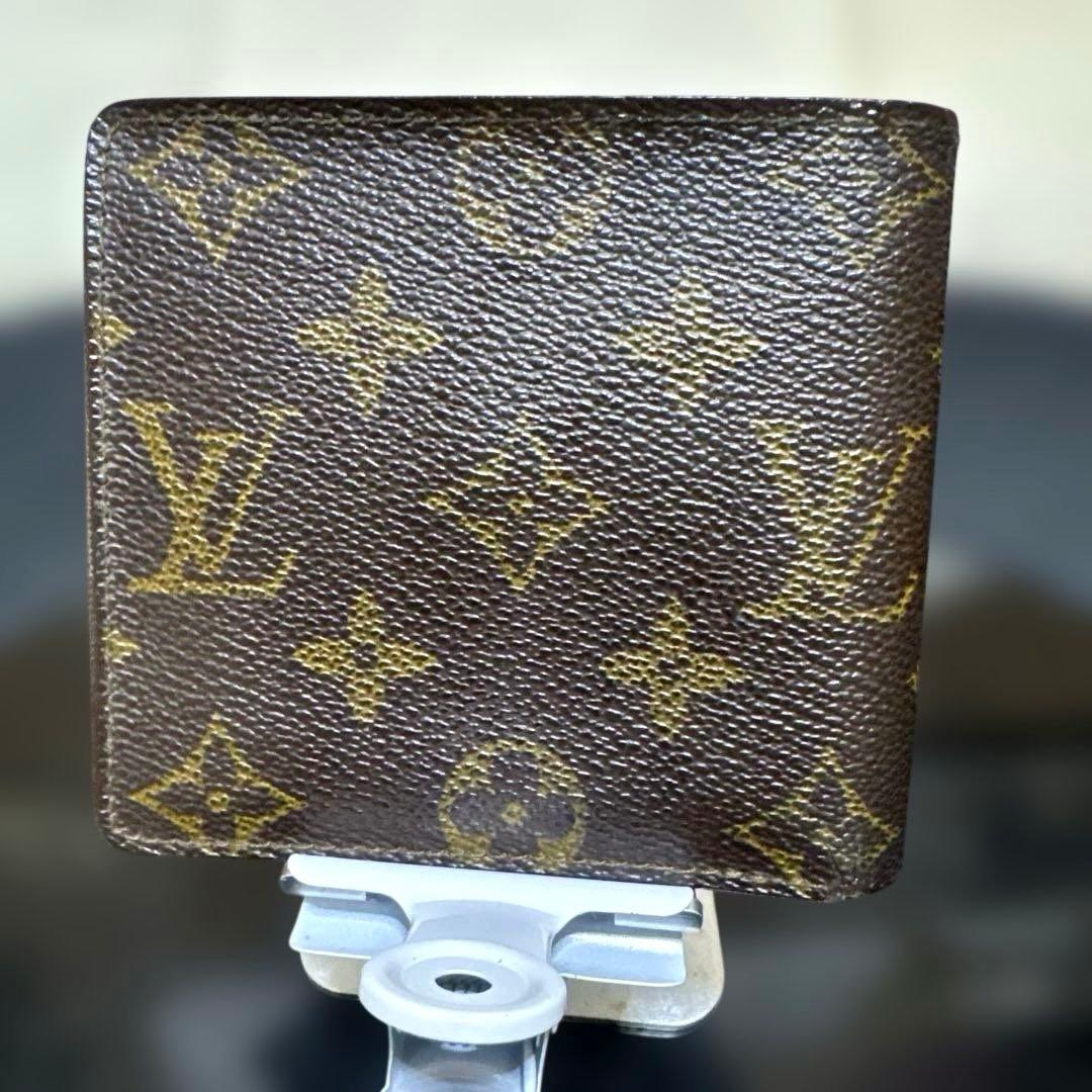 15☆優良品☆ヴィンテージ モノグラム♪2つ折り財布★ポケットあり