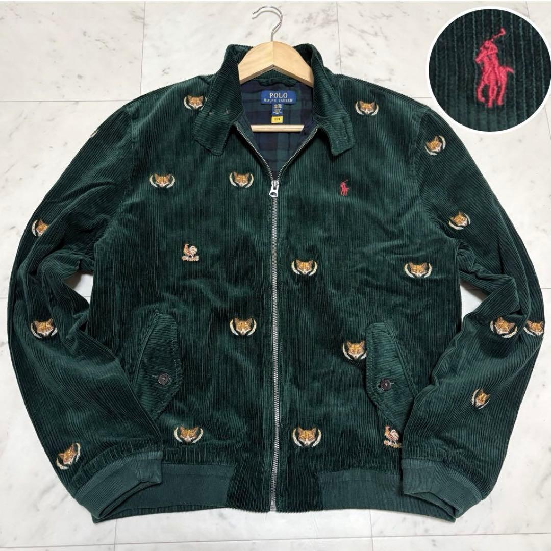 美品 ポロラルフローレン コーデュロイ ジャケット キツネ刺繍 深緑 L 定6万
