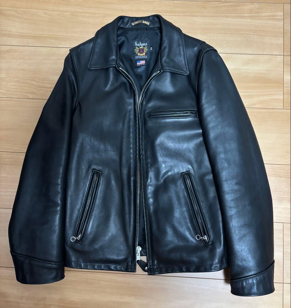 Schott 103US ショット レザーシングルライダースジャケット 34