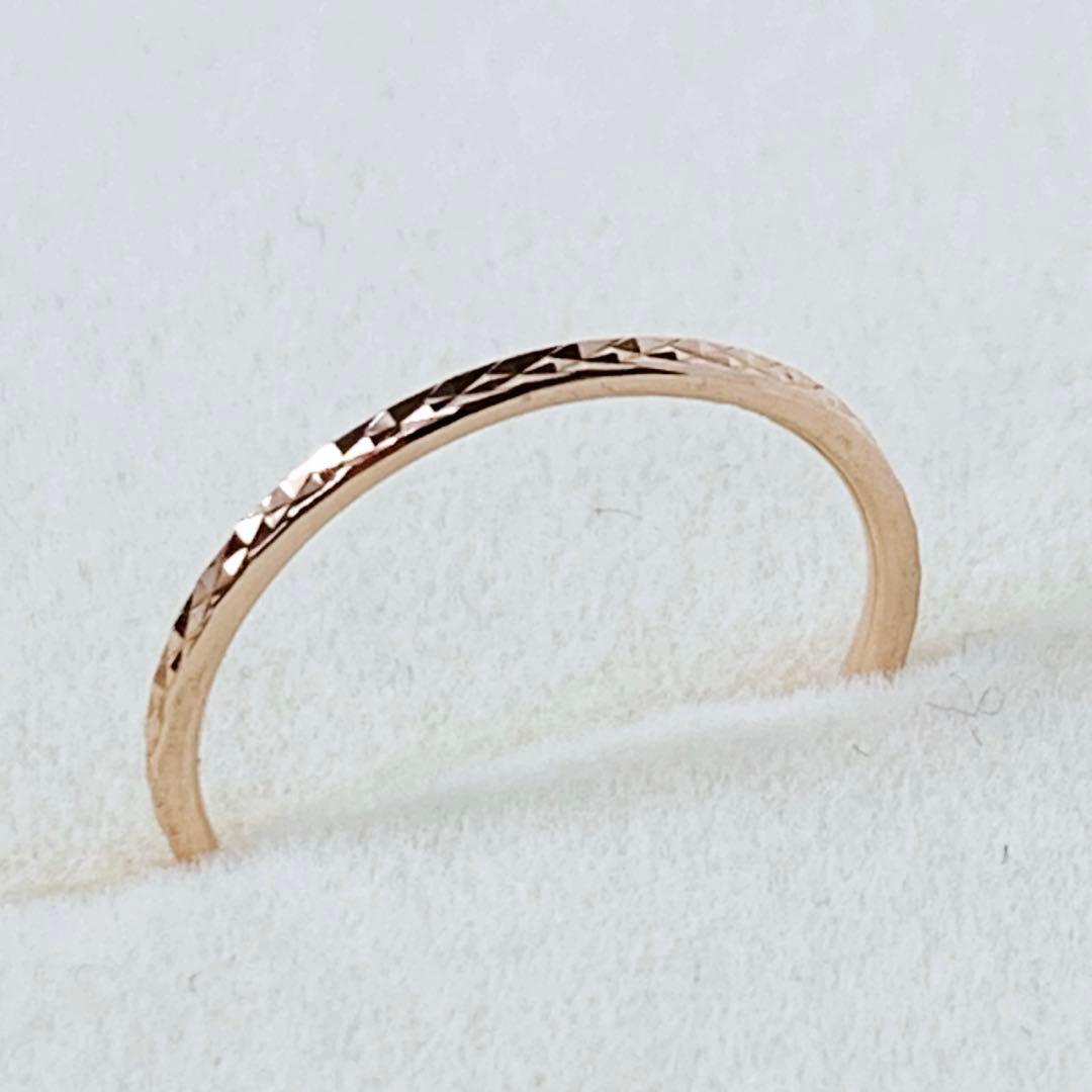 美品ete エテ k10 ピンクゴールド クレールカットリング 9号