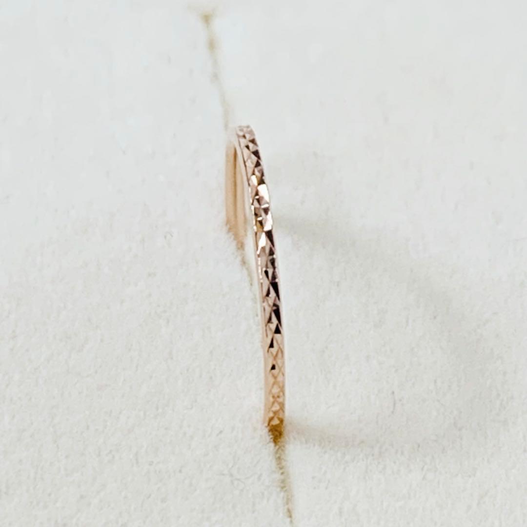 美品ete エテ k10 ピンクゴールド クレールカットリング 9号