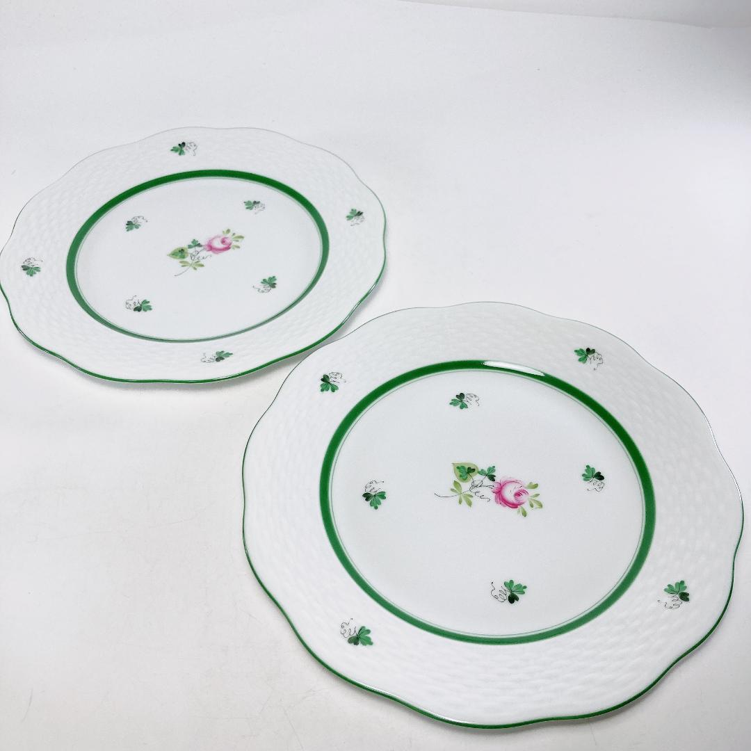 ヘレンド ウィーンのバラ プレート(19㎝) 2枚セット　　薔薇