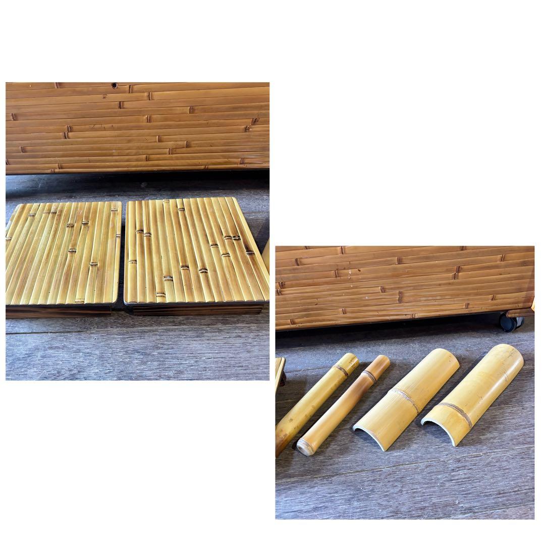 梅里竹芸 ソファ 竹製 健康椅子 長椅子 竹家具 キャスター付き 和風