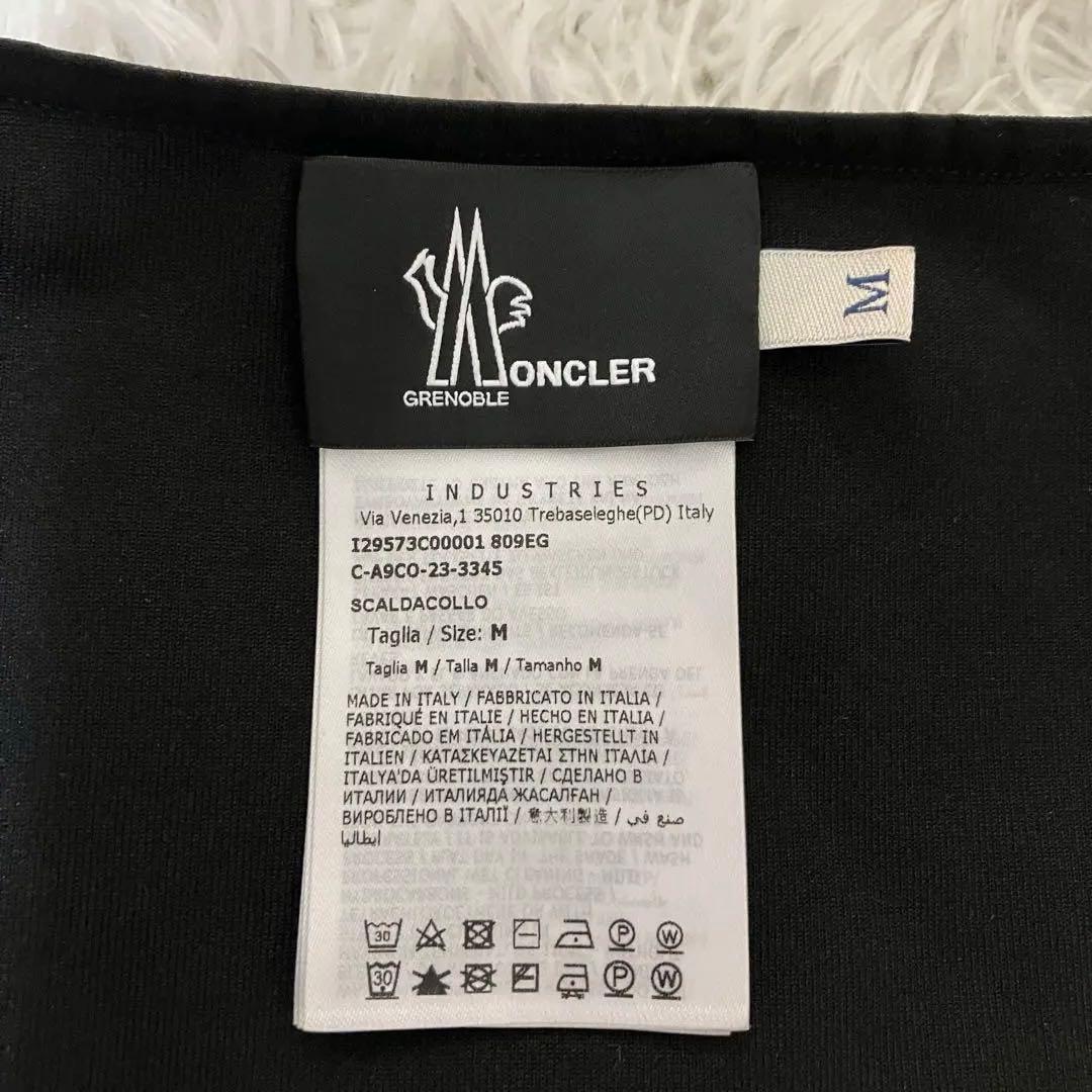 極美品　モンクレールグルノーブル ロゴ ネックウォーマー ブラック
