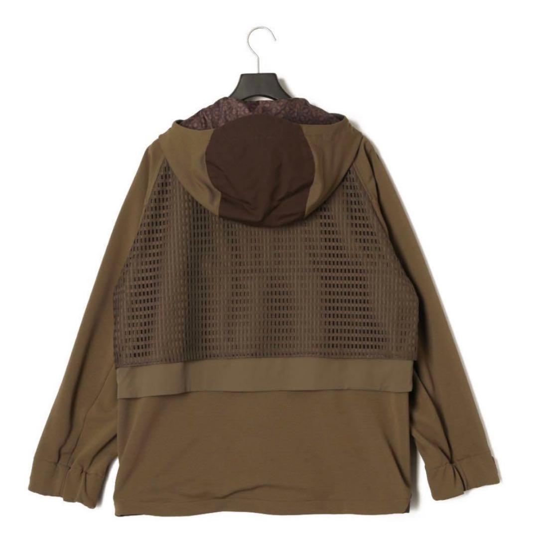 WhiteMountaineeringメッシュコントラストラグランラゲージパーカ