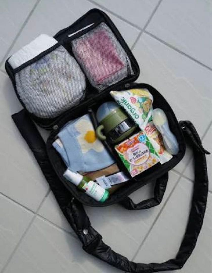 calin カラン ブラック キルティング ショルダーカバン　マザーズバッグ