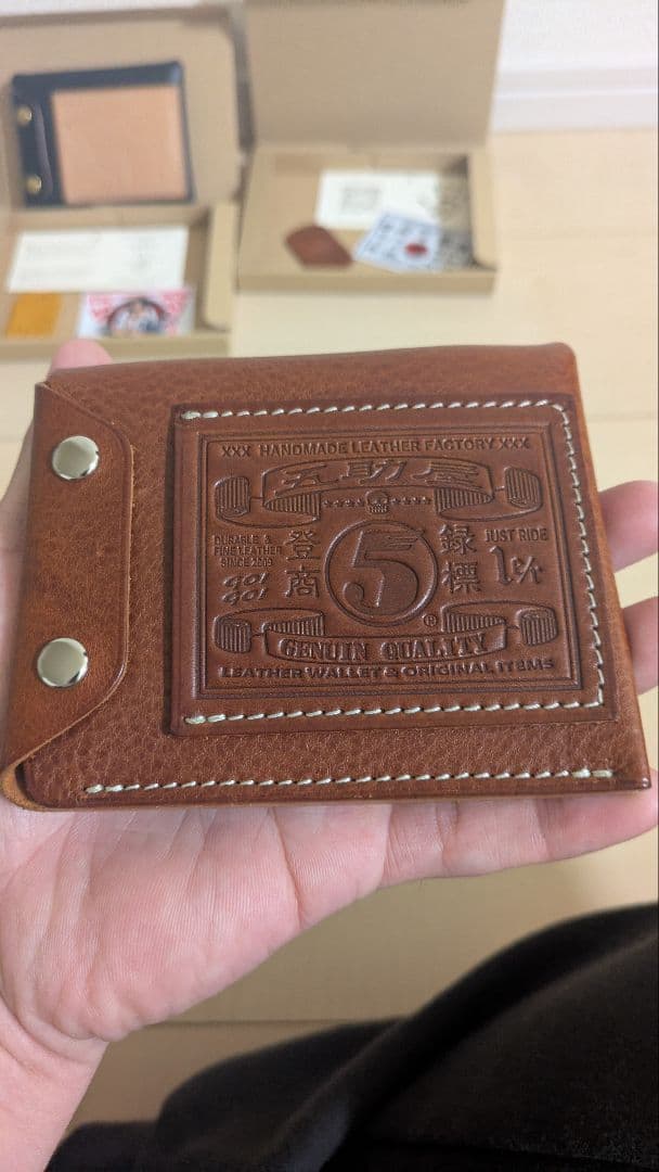 【tetsuさん専用ライダースミニウォレット改ブッテーロ(茶芯黒)マレンボックス