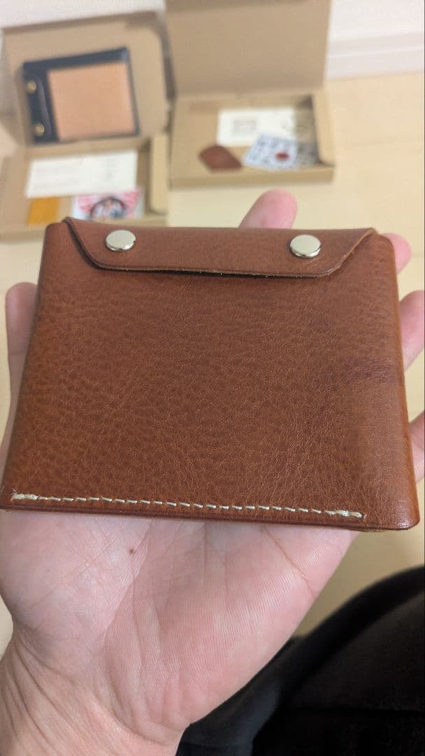 【tetsuさん専用ライダースミニウォレット改ブッテーロ(茶芯黒)マレンボックス