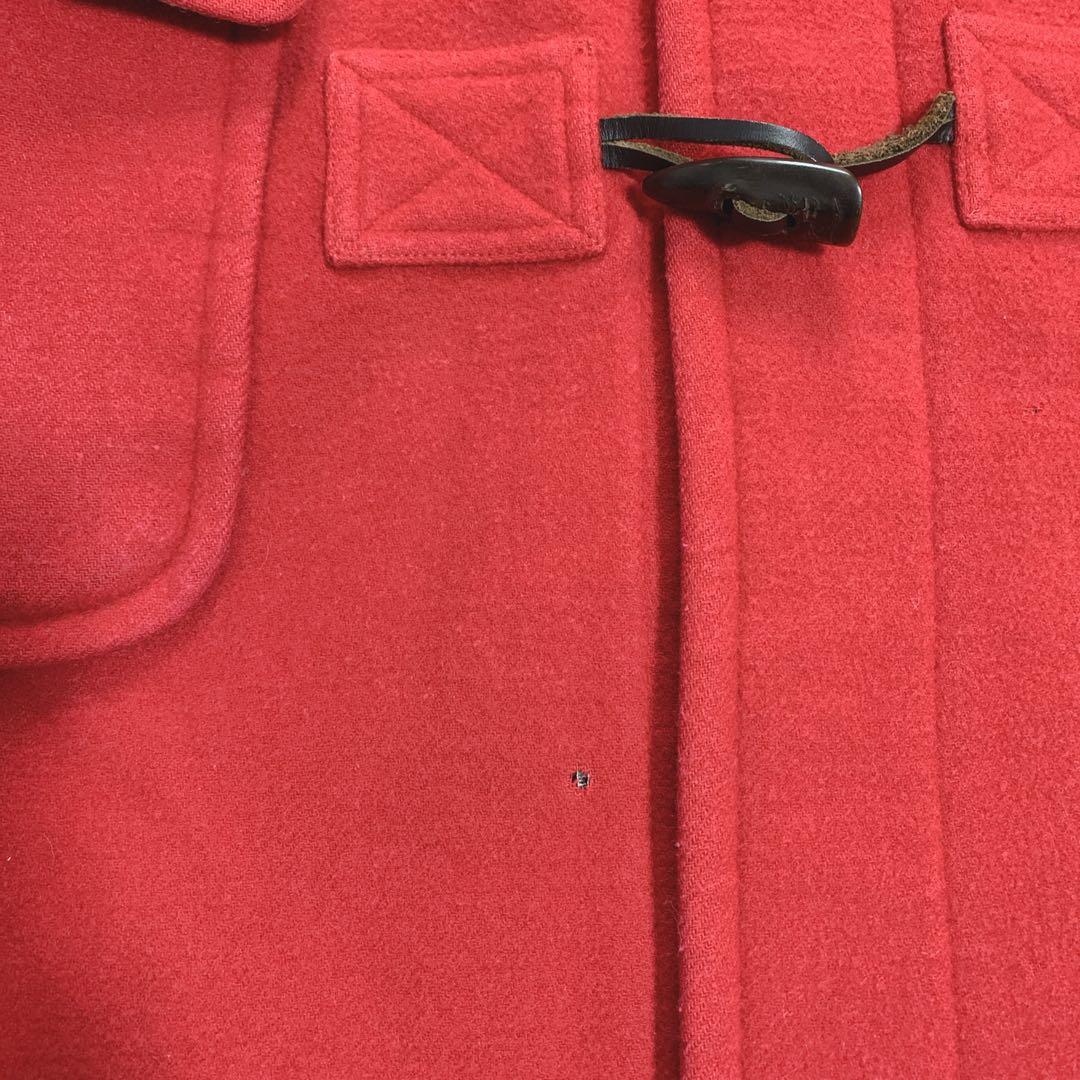 バーバリーブルーレーベル ダッフルコート 赤 ノバチェック ウール100% 38