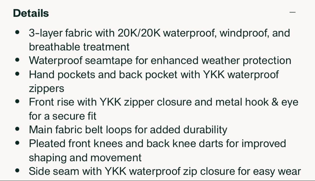 パンツ Hiking Patrol 3L SHELL TROUSER Beige XS