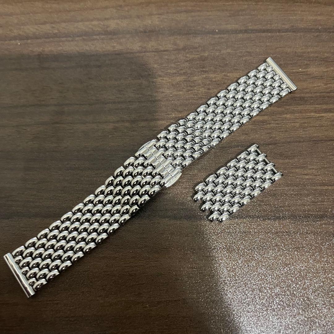 中古美品 ライスブレス 無垢19mm バタフライバックル 腕時計ブレスレット