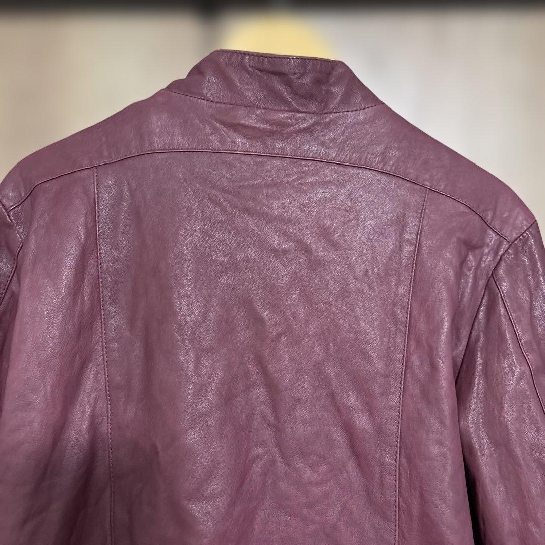 ジョルジオブラット　バーガンディ レザー シングルライダースジャケットサイズ50