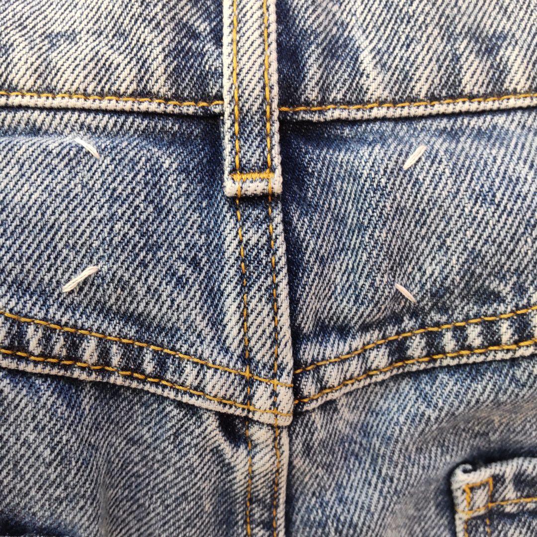 美品 メゾンマルジェラ スラッシュ デニム パンツ ダメージ加工 ブルー 38