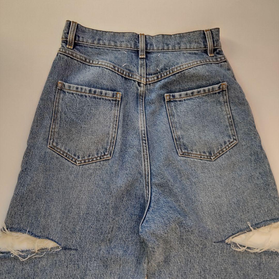 美品 メゾンマルジェラ スラッシュ デニム パンツ ダメージ加工 ブルー 38