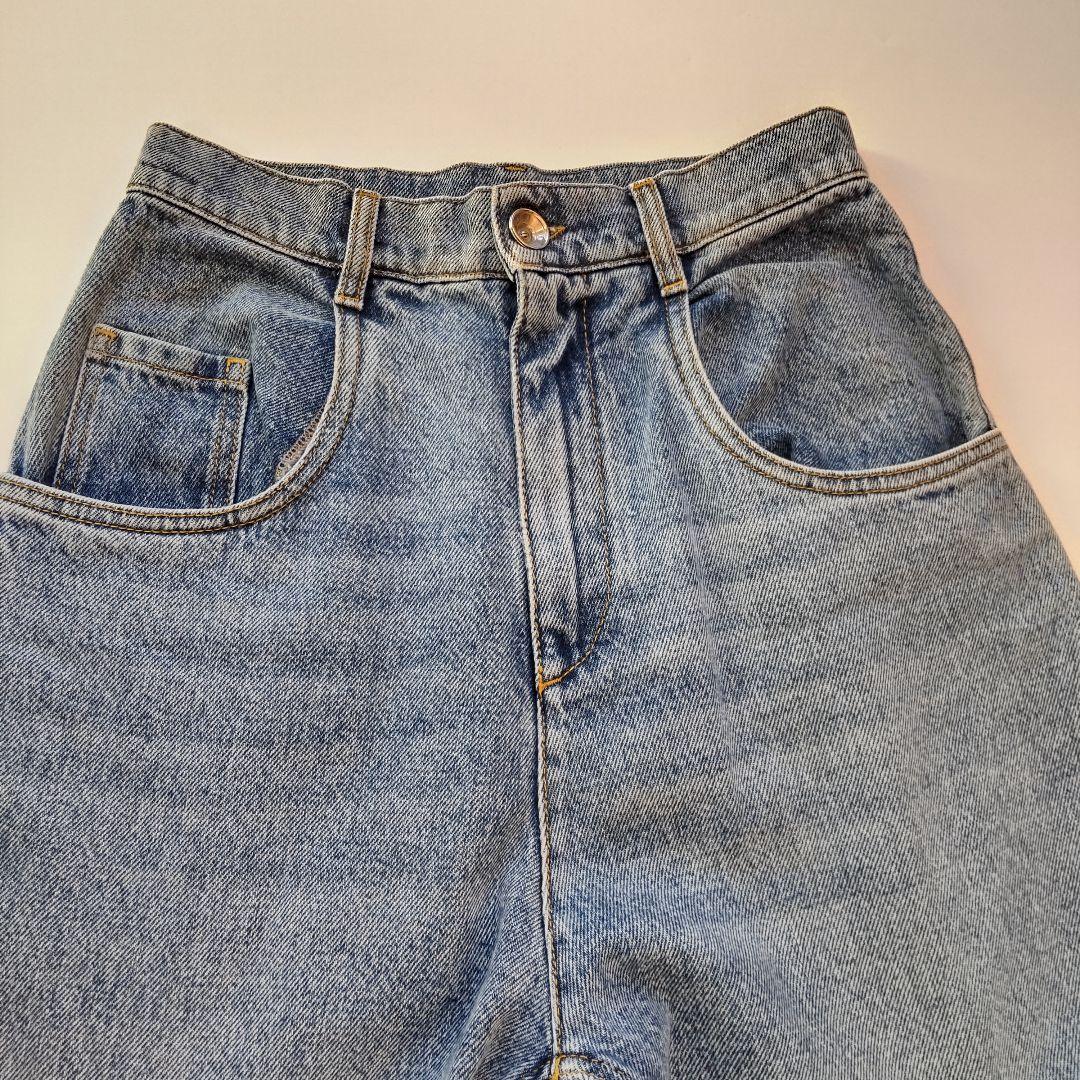 美品 メゾンマルジェラ スラッシュ デニム パンツ ダメージ加工 ブルー 38