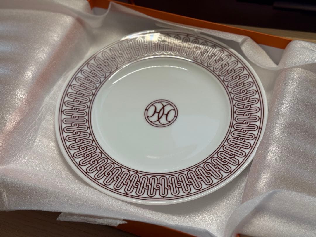 HERMES デザートプレート 〈Hデコ〉レッド