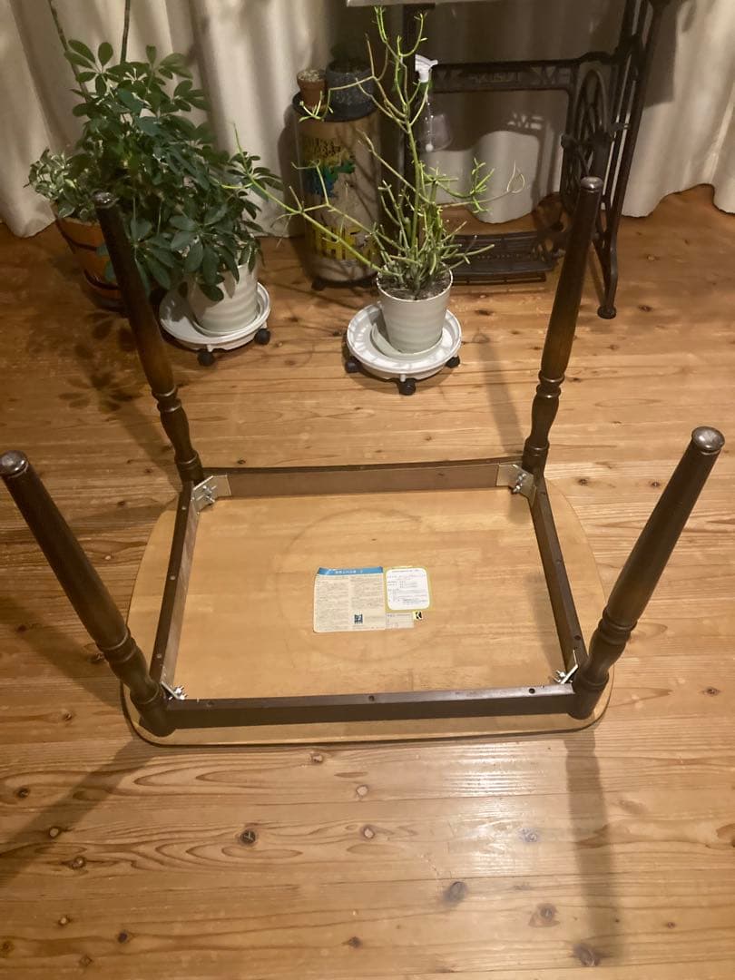 昭和レトロ　ダイニングテーブル　飛騨産業　キツツキマーク　２人用