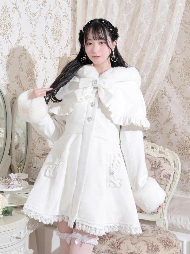 [NOEMIE]新品ケープフリルドーリーフレアコート