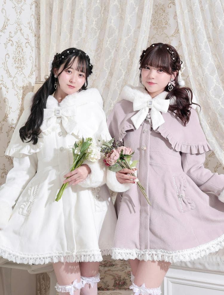 [NOEMIE]新品ケープフリルドーリーフレアコート