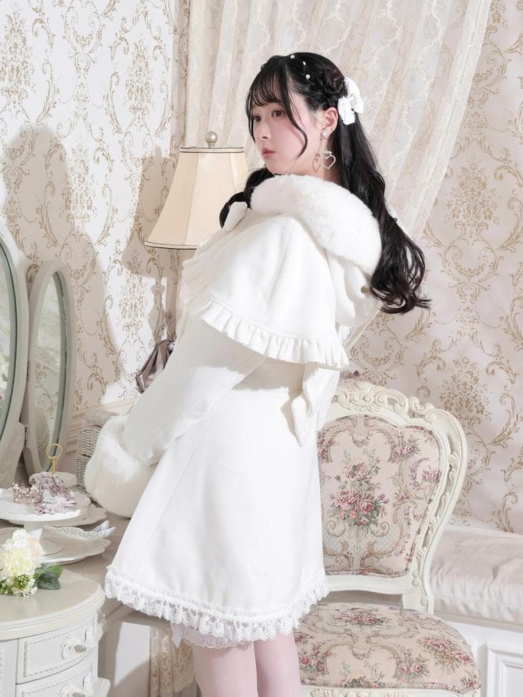 [NOEMIE]新品ケープフリルドーリーフレアコート