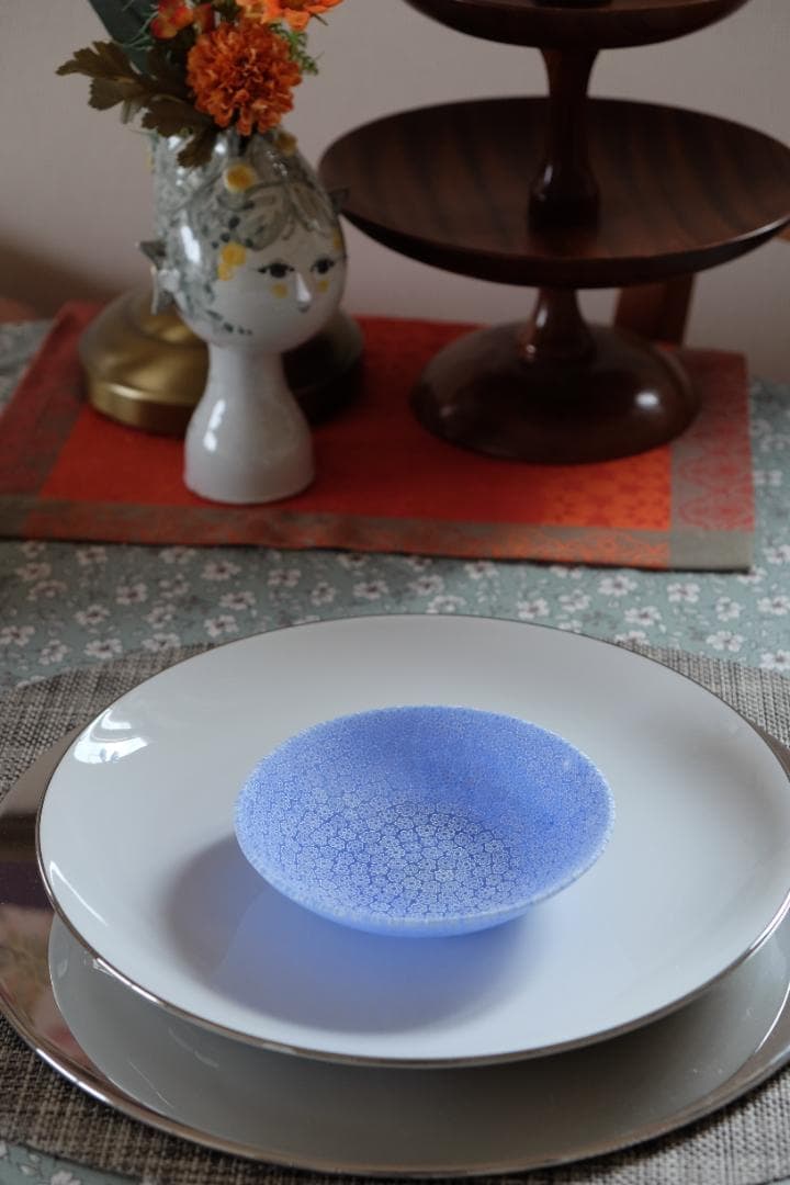 エルコーレモレッティ ベネチアンガラス ミルフィオリ プレート 作家 江波冨士子