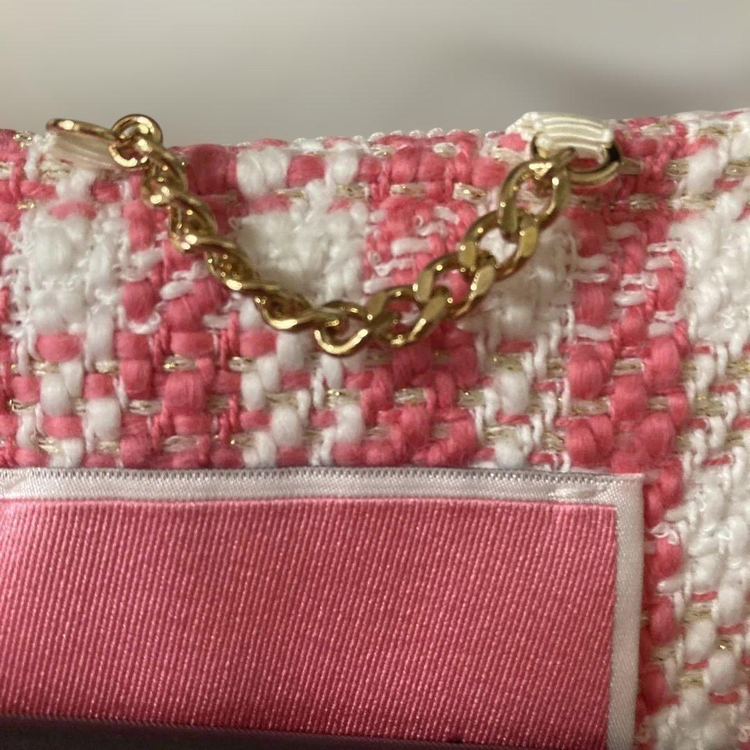 ケイトスペード ノーカラーコート ツイード ギンガムチェック ピンク