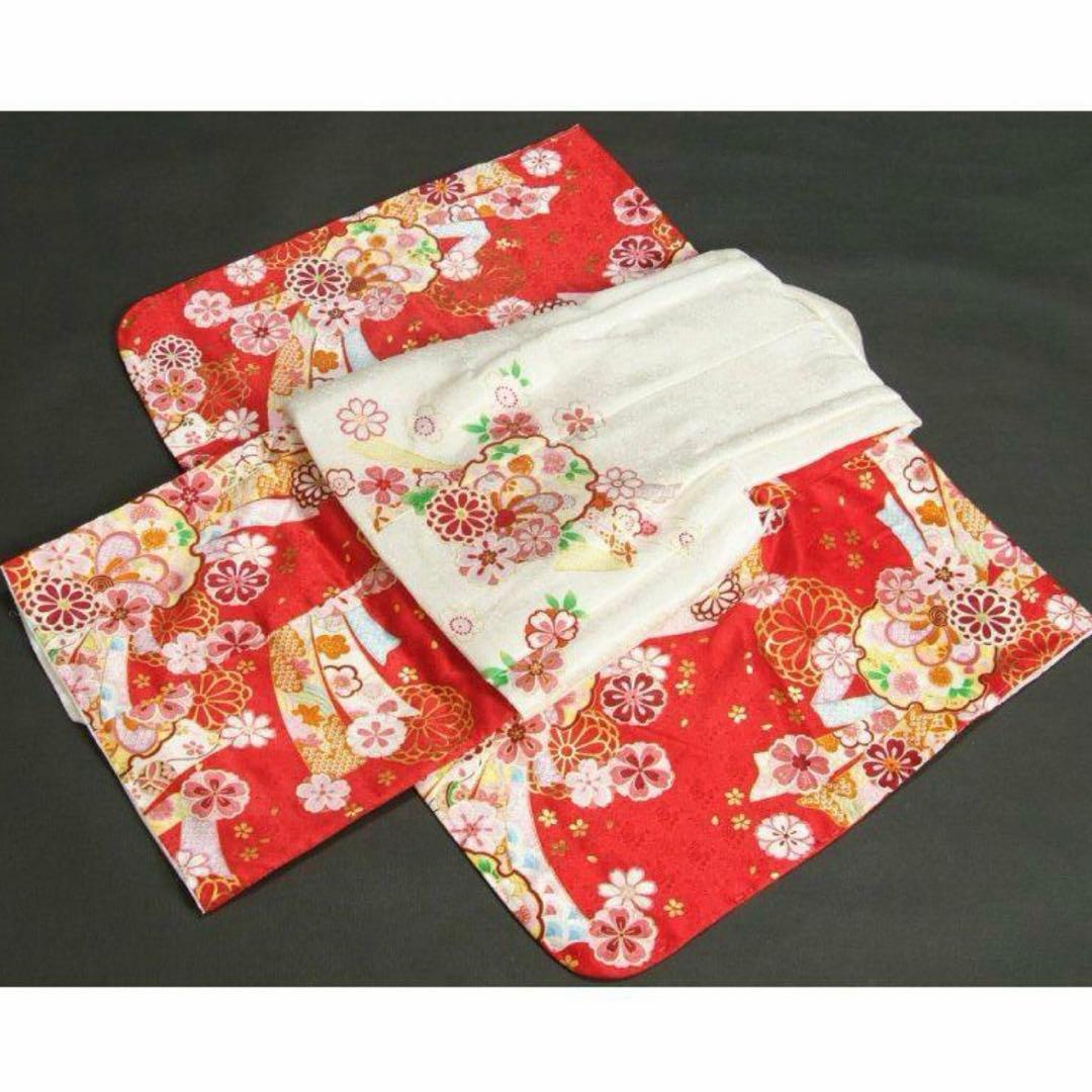 のん　即日発送　七五三　3歳　絹100% 正絹　赤