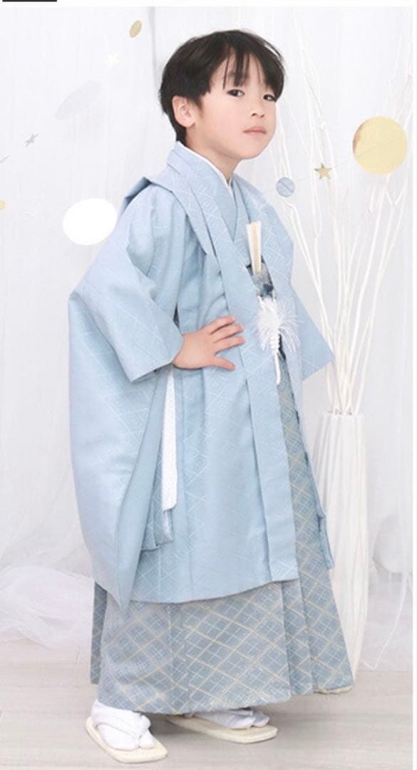 七五三 羽織袴 着物 5歳 男の子 人気くすみカラー 袴セット