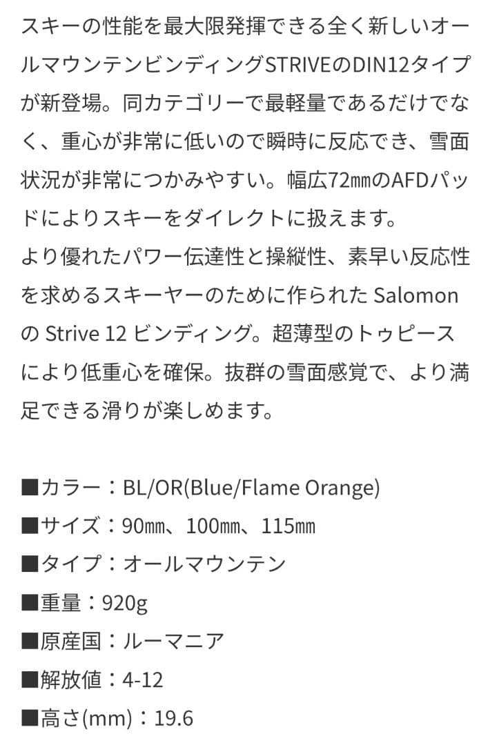189cm KASTLE TX103中古/SALOMON Strive12新品